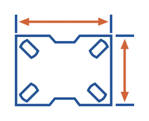 Medidas de la placa superior fija
